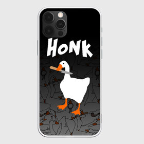 Чехол для iPhone 12 Pro Max с принтом Untitled Goose Game в Новосибирске, Силикон |  | Тематика изображения на принте: goose | goose game | honk | untitled goose game | гусь | гусь игра | злой гусь | игра про гуся | кря | отвратительный гусь