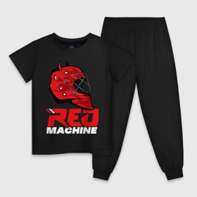 Детская пижама хлопок с принтом Red Machine в Новосибирске, 100% хлопок |  брюки и футболка прямого кроя, без карманов, на брюках мягкая резинка на поясе и по низу штанин
 | Тематика изображения на принте: hockey | red | russia | team | красная | машина | россия | сборная | хоккей