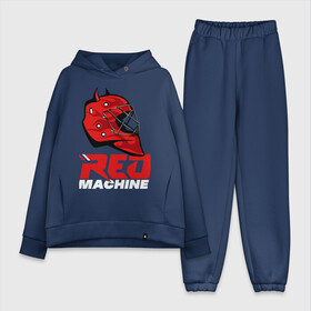 Женский костюм хлопок Oversize с принтом Red Machine в Новосибирске,  |  | hockey | red | russia | team | красная | машина | россия | сборная | хоккей