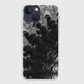 Чехол для iPhone 13 mini с принтом Абстракция в Новосибирске,  |  | 3d | абстрактно | абстрактные | абстрактный | абстракция | волнистое | волнистый | дым | дымка | дымный | дымом | дыму | краска | темный | узор | узоры | чернила | черный