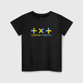 Детская футболка хлопок с принтом TXT (Имена на спине) в Новосибирске, 100% хлопок | круглый вырез горловины, полуприлегающий силуэт, длина до линии бедер | k pop | kpop | together | tomorrow | tomorrow x together | txt | к поп | кей | кейпоп | кпоп | поп