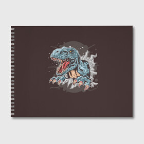 Альбом для рисования с принтом T-Rex в Новосибирске, 100% бумага
 | матовая бумага, плотность 200 мг. | Тематика изображения на принте: art | dino | dinos | dinosaur | raptor | style | trex | velociraptor | арт | динозавр | мир юрского периода | ти рекс | ящер