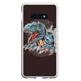 Чехол для Samsung S10E с принтом T-Rex в Новосибирске, Силикон | Область печати: задняя сторона чехла, без боковых панелей | art | dino | dinos | dinosaur | raptor | style | trex | velociraptor | арт | динозавр | мир юрского периода | ти рекс | ящер