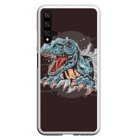 Чехол для Honor 20 с принтом T-Rex в Новосибирске, Силикон | Область печати: задняя сторона чехла, без боковых панелей | art | dino | dinos | dinosaur | raptor | style | trex | velociraptor | арт | динозавр | мир юрского периода | ти рекс | ящер