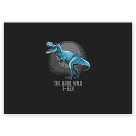 Поздравительная открытка с принтом Dinosaur t-rex в Новосибирске, 100% бумага | плотность бумаги 280 г/м2, матовая, на обратной стороне линовка и место для марки
 | Тематика изображения на принте: art | dino | dinos | dinosaur | raptor | style | trex | velociraptor | арт | динозавр | мир юрского периода | ти рекс | ящер