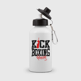 Бутылка спортивная с принтом Kick boxing Queen в Новосибирске, металл | емкость — 500 мл, в комплекте две пластиковые крышки и карабин для крепления | boxer | boxing | kick boxing | kickboxing | mma | queen | бокс | боксер | кик боксинг | кикбоксинг | королева бокса | тайский бокс