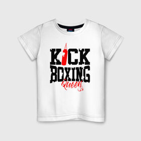 Детская футболка хлопок с принтом Kick boxing Queen в Новосибирске, 100% хлопок | круглый вырез горловины, полуприлегающий силуэт, длина до линии бедер | boxer | boxing | kick boxing | kickboxing | mma | queen | бокс | боксер | кик боксинг | кикбоксинг | королева бокса | тайский бокс