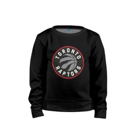 Детский свитшот хлопок с принтом Toronto Raptors Logo в Новосибирске, 100% хлопок | круглый вырез горловины, эластичные манжеты, пояс и воротник | nba | raptors | toronto | toronto raptors | баскетбол | нба | рапторс | рэпторс | спорт | торонто | торонто рапторс | торонто рэпторс