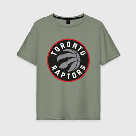 Женская футболка хлопок Oversize с принтом Toronto Raptors Logo в Новосибирске, 100% хлопок | свободный крой, круглый ворот, спущенный рукав, длина до линии бедер
 | nba | raptors | toronto | toronto raptors | баскетбол | нба | рапторс | рэпторс | спорт | торонто | торонто рапторс | торонто рэпторс