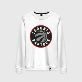 Женский свитшот хлопок с принтом Toronto Raptors Logo в Новосибирске, 100% хлопок | прямой крой, круглый вырез, на манжетах и по низу широкая трикотажная резинка  | nba | raptors | toronto | toronto raptors | баскетбол | нба | рапторс | рэпторс | спорт | торонто | торонто рапторс | торонто рэпторс