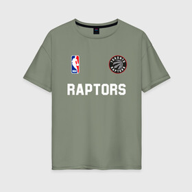 Женская футболка хлопок Oversize с принтом Toronto Raptors NBA в Новосибирске, 100% хлопок | свободный крой, круглый ворот, спущенный рукав, длина до линии бедер
 | nba | raptors | toronto | toronto raptors | баскетбол | нба | рапторс | рэпторс | спорт | торонто | торонто рапторс | торонто рэпторс