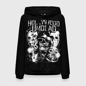 Женская толстовка 3D с принтом Hollywood Undead в Новосибирске, 100% полиэстер  | двухслойный капюшон со шнурком для регулировки, мягкие манжеты на рукавах и по низу толстовки, спереди карман-кенгуру с мягким внутренним слоем. | charlie scene | danny | funny man | hollywood undead | hu | j dog | johnny 3 tears | голливудская нежить | голубь | голубь с гранатой | граната | ню метал | рэп метал | рэп рок