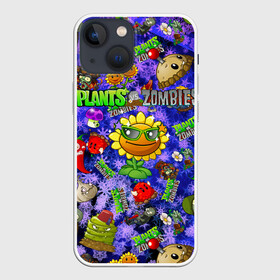 Чехол для iPhone 13 mini с принтом Plants vs Zombies в Новосибирске,  |  | plant | zombies | зомби | растения | растения против зомби