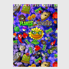 Скетчбук с принтом Plants vs Zombies в Новосибирске, 100% бумага
 | 48 листов, плотность листов — 100 г/м2, плотность картонной обложки — 250 г/м2. Листы скреплены сверху удобной пружинной спиралью | plant | zombies | зомби | растения | растения против зомби