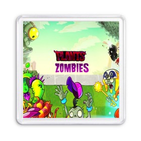 Магнит 55*55 с принтом PLANTS VS ZOMBIES в Новосибирске, Пластик | Размер: 65*65 мм; Размер печати: 55*55 мм | garden warfare | pl | plants | plants vs. zombies | plants vs. zombies: garden warfare | popcap | zombies | кактус | картошка | подсолнух | растения против зомби | сад