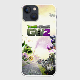 Чехол для iPhone 13 mini с принтом PLANTS VS ZOMBIES в Новосибирске,  |  | garden warfare | pl | plants | plants vs. zombies | plants vs. zombies: garden warfare | popcap | zombies | кактус | картошка | подсолнух | растения против зомби | сад