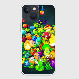 Чехол для iPhone 13 mini с принтом Plants vs. Zombies в Новосибирске,  |  | garden warfare | pl | plants | plants vs. zombies | plants vs. zombies: garden warfare | popcap | zombies | кактус | картошка | подсолнух | растения против зомби | сад