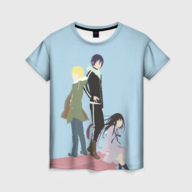 Женская футболка 3D с принтом Yato, Yukine & Hiyori в Новосибирске, 100% полиэфир ( синтетическое хлопкоподобное полотно) | прямой крой, круглый вырез горловины, длина до линии бедер | ghost | god of calamity | hiyori | iki | noragami | shinki | yato | yatogami | yukine | бездомный бог | бог бедствия | ики | призрак | секки | хиёри | шинки | юки | юкине | юкинэ | ято