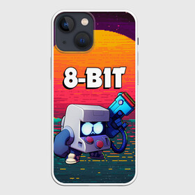 Чехол для iPhone 13 mini с принтом BRAWL STARS 8 BIT PIXEL ART в Новосибирске,  |  | 8 bit | 8 бит. | 8bit | 8бит | android | brawl stars | colt | crow | games | leon | penny | poco | shelly | spike | wanted | брав | бравл старс | звезды | игры | мобильные игры | старс