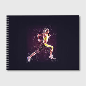 Альбом для рисования с принтом Бег фитнес спорт спортсмен в Новосибирске, 100% бумага
 | матовая бумага, плотность 200 мг. | Тематика изображения на принте: бег | спорт | спортсмен | фитнес