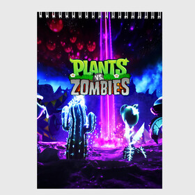 Скетчбук с принтом PLANTS VS ZOMBIES в Новосибирске, 100% бумага
 | 48 листов, плотность листов — 100 г/м2, плотность картонной обложки — 250 г/м2. Листы скреплены сверху удобной пружинной спиралью | garden warfare | plants | plants vs. zombies | plants vs. zombies: garden warfare | popcap | zombies | кактус | картошка | подсолнух | растения против зомби | сад