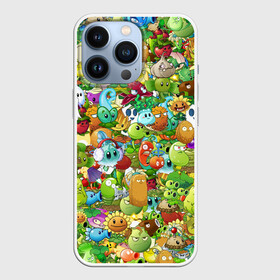 Чехол для iPhone 13 Pro с принтом PLANTS VS ZOMBIES в Новосибирске,  |  | game | gamer | pattern | plants vs zombies | sticker | зомби | игры | паттерн | растения | растения против зомби | стикеры