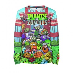 Детский лонгслив 3D с принтом PLANTS VS ZOMBIES в Новосибирске, 100% полиэстер | длинные рукава, круглый вырез горловины, полуприлегающий силуэт
 | battle | plants | plants vs zombies | pvsz | vs | zombies | растения против зомби