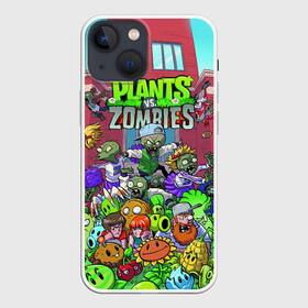 Чехол для iPhone 13 mini с принтом PLANTS VS ZOMBIES в Новосибирске,  |  | battle | plants | plants vs zombies | pvsz | vs | zombies | растения против зомби