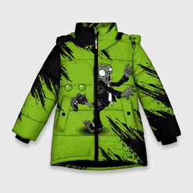 Зимняя куртка для девочек 3D с принтом Plants vs Zombies в Новосибирске, ткань верха — 100% полиэстер; подклад — 100% полиэстер, утеплитель — 100% полиэстер. | длина ниже бедра, удлиненная спинка, воротник стойка и отстегивающийся капюшон. Есть боковые карманы с листочкой на кнопках, утяжки по низу изделия и внутренний карман на молнии. 

Предусмотрены светоотражающий принт на спинке, радужный светоотражающий элемент на пуллере молнии и на резинке для утяжки. | plants vs. zombies | зомби | игра | компьютерная игра | против | растения | растения против зомби
