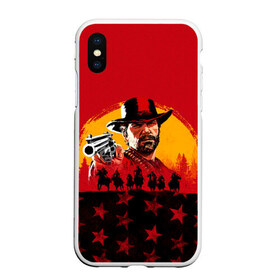 Чехол для iPhone XS Max матовый с принтом Red Dead Redemption 2 в Новосибирске, Силикон | Область печати: задняя сторона чехла, без боковых панелей | dead | rdr | rdr2 | red | redemption | артур | банда | бандиты | вестерн | дикий запад | ковбои | морган | сша