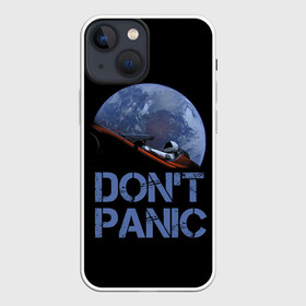 Чехол для iPhone 13 mini с принтом Dont Panic в Новосибирске,  |  | Тематика изображения на принте: 2022 | cat | elon | galaxy | mars | moon | musk | nasa | space | spacex | tesla | вселенная | галактика | звезды | илон | космонавт | космос | луна | марс | маск | наса | скафандр | тесла