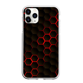 Чехол для iPhone 11 Pro Max матовый с принтом 3D СОТЫ в Новосибирске, Силикон |  | 3d | 3д | black | metal | red | texture | абстракция | камень | лава | метал | соты | текстура | черная