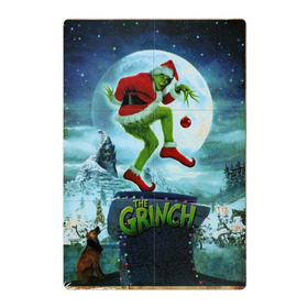 Магнитный плакат 2Х3 с принтом Гринч Похититель Рождества в Новосибирске, Полимерный материал с магнитным слоем | 6 деталей размером 9*9 см | grinch | новый год | рождество