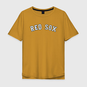 Мужская футболка хлопок Oversize с принтом Red sox в Новосибирске, 100% хлопок | свободный крой, круглый ворот, “спинка” длиннее передней части | red sox | rsac | бейсбол | бостон | красные носки | массачусетс | профессиональная бейсбольная | спорт | улетай | утекай