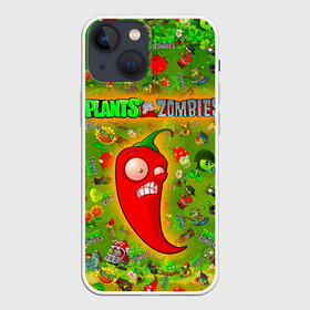 Чехол для iPhone 13 mini с принтом Plants vs Zombies в Новосибирске,  |  | plant | zombies | зомби | растения | растения против зомби