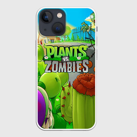 Чехол для iPhone 13 mini с принтом PLANTS VS ZOMBIES в Новосибирске,  |  | battle | plants | plants vs zombies | pvsz | vs | zombies | растения против зомби