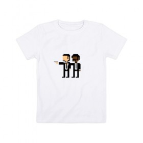 Детская футболка хлопок с принтом Пиксельные агенты в Новосибирске, 100% хлопок | круглый вырез горловины, полуприлегающий силуэт, длина до линии бедер | Тематика изображения на принте: 