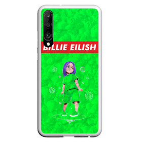 Чехол для Honor P30 с принтом BILLIE EILISH GREEN в Новосибирске, Силикон | Область печати: задняя сторона чехла, без боковых панелей | bad guy | billie | eilish | ocean eyes | айлиш | билли | девушка | певица | эйлиш