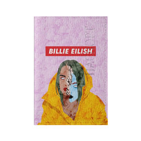 Обложка для паспорта матовая кожа с принтом BILLIE EILISH в Новосибирске, натуральная матовая кожа | размер 19,3 х 13,7 см; прозрачные пластиковые крепления | bad guy | billie | eilish | ocean eyes | айлиш | билли | девушка | певица | эйлиш