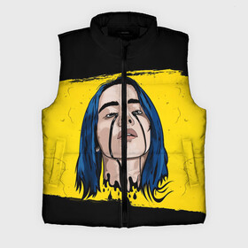 Мужской жилет утепленный 3D с принтом BILLIE EILISH в Новосибирске,  |  | bad guy | billie | eilish | ocean eyes | айлиш | билли | девушка | певица | эйлиш