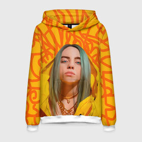 Мужская толстовка 3D с принтом BILLIE EILISH в Новосибирске, 100% полиэстер | двухслойный капюшон со шнурком для регулировки, мягкие манжеты на рукавах и по низу толстовки, спереди карман-кенгуру с мягким внутренним слоем. | bad guy | billie | eilish | ocean eyes | айлиш | билли | девушка | певица | эйлиш