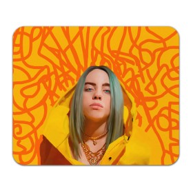 Коврик для мышки прямоугольный с принтом BILLIE EILISH в Новосибирске, натуральный каучук | размер 230 х 185 мм; запечатка лицевой стороны | bad guy | billie | eilish | ocean eyes | айлиш | билли | девушка | певица | эйлиш