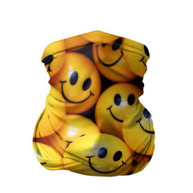 Бандана-труба 3D с принтом ЖЕЛТЫЕ СМАЙЛИКИ в Новосибирске, 100% полиэстер, ткань с особыми свойствами — Activecool | плотность 150‒180 г/м2; хорошо тянется, но сохраняет форму | emoji | настроение | позитив | смайлики | смайлы | стикеры | текстура смайл | улыбки | фон смайл | эмодзи