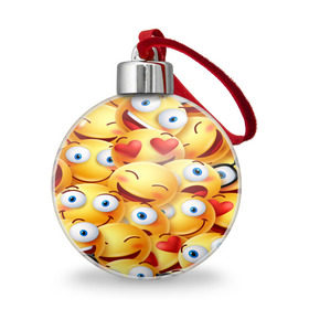 Ёлочный шар с принтом emoji в Новосибирске, Пластик | Диаметр: 77 мм | Тематика изображения на принте: emoji | настроение | позитив | смайлики | смайлы | стикеры | текстура смайл | улыбки | фон смайл | эмодзи