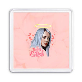 Магнит 55*55 с принтом BILLIE EILISH в Новосибирске, Пластик | Размер: 65*65 мм; Размер печати: 55*55 мм | Тематика изображения на принте: bad guy | billie | eilish | ocean eyes | айлиш | билли | девушка | певица | эйлиш