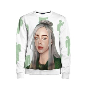 Детский свитшот 3D с принтом BILLIE EILISH в Новосибирске, 100% полиэстер | свободная посадка, прямой крой, мягкая тканевая резинка на рукавах и понизу свитшота | bad guy | billie | eilish | ocean eyes | айлиш | билли | девушка | певица | эйлиш