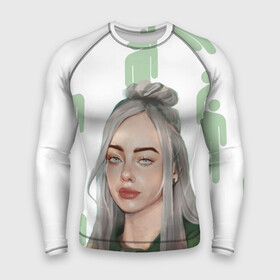 Мужской рашгард 3D с принтом BILLIE EILISH в Новосибирске,  |  | bad guy | billie | eilish | ocean eyes | айлиш | билли | девушка | певица | эйлиш