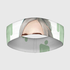 Повязка на голову 3D с принтом BILLIE EILISH в Новосибирске,  |  | bad guy | billie | eilish | ocean eyes | айлиш | билли | девушка | певица | эйлиш