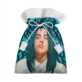 Подарочный 3D мешок с принтом BILLIE EILISH в Новосибирске, 100% полиэстер | Размер: 29*39 см | Тематика изображения на принте: bad guy | billie | eilish | ocean eyes | айлиш | билли | девушка | певица | эйлиш