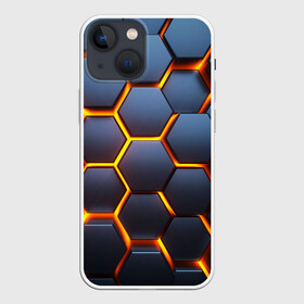 Чехол для iPhone 13 mini с принтом 3D БРОНЬ в Новосибирске,  |  | 3d | texture | абстракт | абстракция | бронь | броня | линии | огонь | ромбики | соты | текстура | треугольники | узор